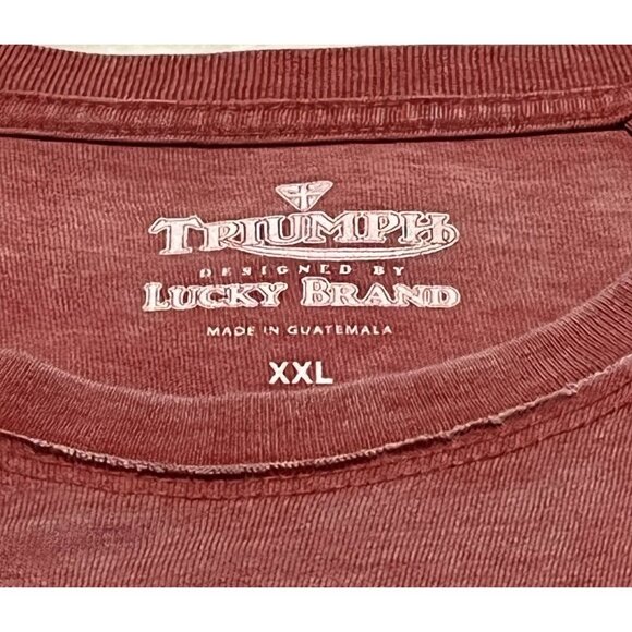 Lucky Brand Men’s T-Shirt 2XL XXL Triumph Motorcycle Venice Burnout T-Shirt Tee - Picture 3 of 6